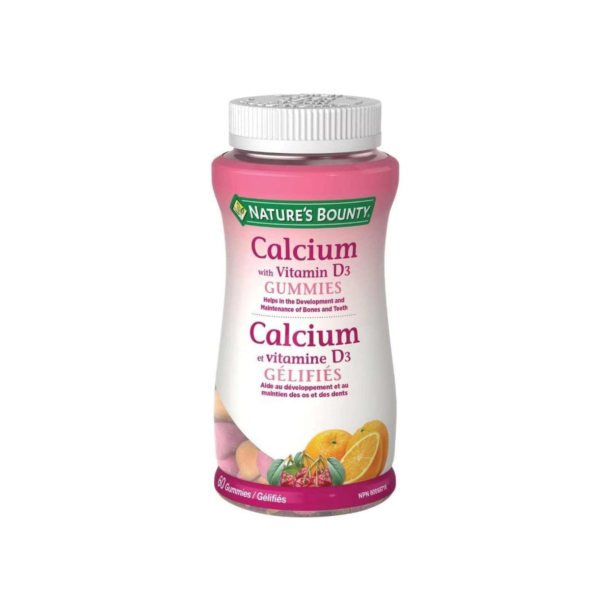 Nature's Bounty Calcium Gummies and Vitamin D3 Supplement, Helps Support Bone Health, 60 Gummies