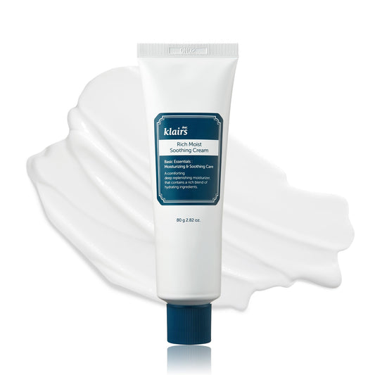 DearKlairs Rich Moist Soothing Cream | Intense Barrier Repair with Ceramide, Centella Asiatica, Beta-Glucan, Korean Face Moisturizer for Instant Dryness Relief, 24 Hour Lasting Hydration 2.82 Fl Oz