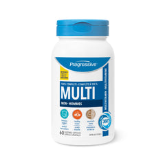 Progressive Advanced Daily Multivitamin for Adult Men, with Saw Palmetto, Fenugreek and Maca. Supports Immune Health, Energy, and Mood, 100% Complete, Canadian-Made, 60 Count