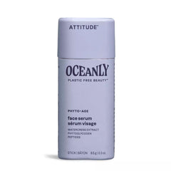 ATTITUDE Oceanly Face Serum Bar, Made in Canada, EWG Verified, Plastic-free, Plant and Mineral-Based Ingredients, Vegan Skin Care Products, PHYTO AGE, Unscented, 8.5 grams
