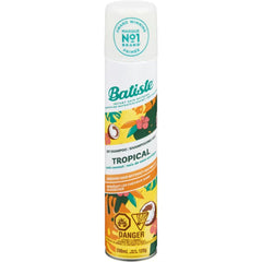 Batiste Dry Shampoo with Tropical Scent 200ml, Fragrance with Hints of Coconut, Jasmine, and Peach to Leave Hair Smelling Great, Instantly Refreshes and Absorbs Grease