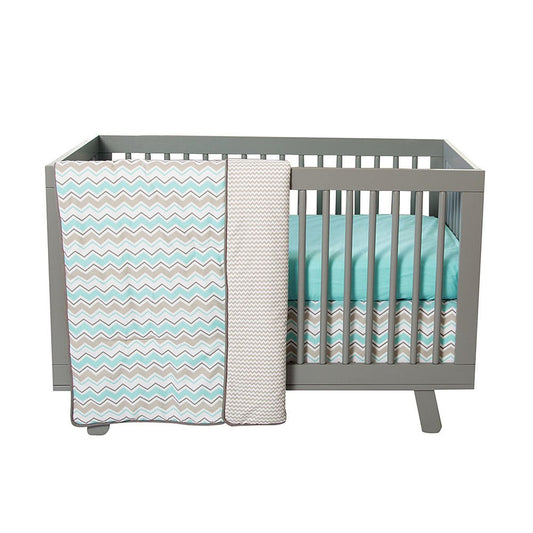 Trend Lab Seashore Waves 3-Piece Crib Bedding Set, Teal