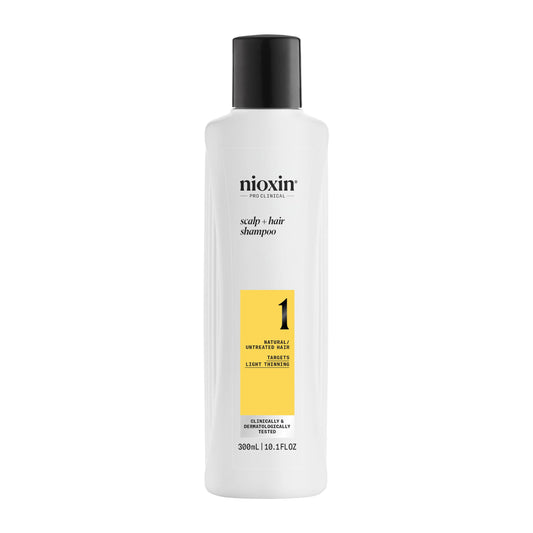 Nioxin Scalp + Hair Thickening System 1 Shampoo, For Natural Hair with Light Thinning, 10.1 fl oz (Packaging May Vary)