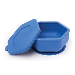 Tiny Twinkle Silicone Suction Bowl with Lid for Baby and Toddler - 100% Silicone - BPA Free - Microwave Safe - Strong Suction Bowls For Baby, Snack Containers For Toddlers (Blue, 13 oz.)