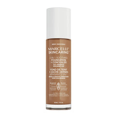 Marcelle Skincaring 2-in-1 Soothing Foundation + Concealer, Sun Tan, with Hyaluronic Acid, Medium Coverage, Matte Finish, Oil-Free, Cruelty-Free, Fragrance-Free, Hypoallergenic, 30 mL