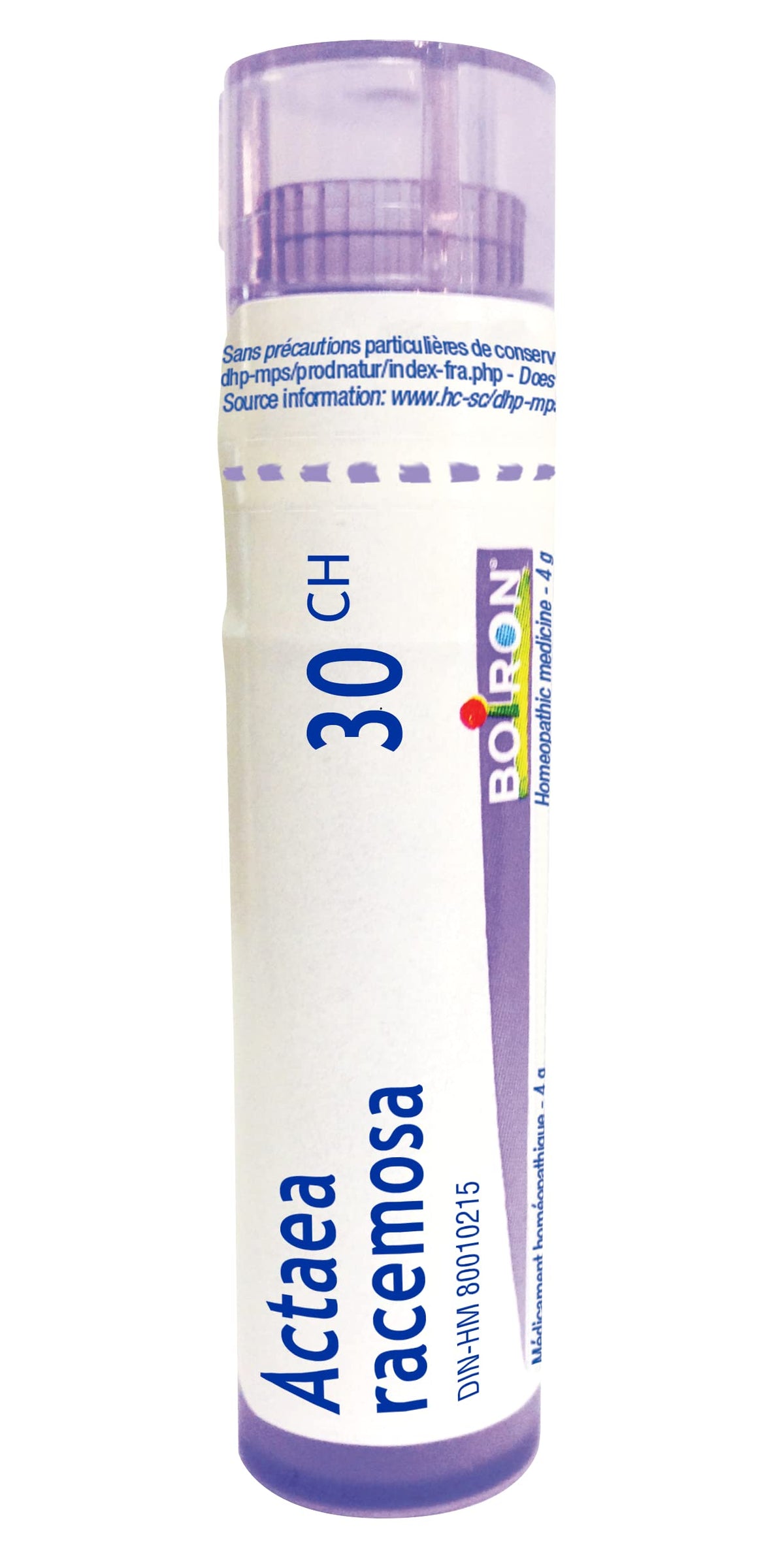 Boiron Actaea racemosa (cimicifuga) 30ch,Homeopathic medicine. Each tube contains 4 g (approximately 80 pellets)