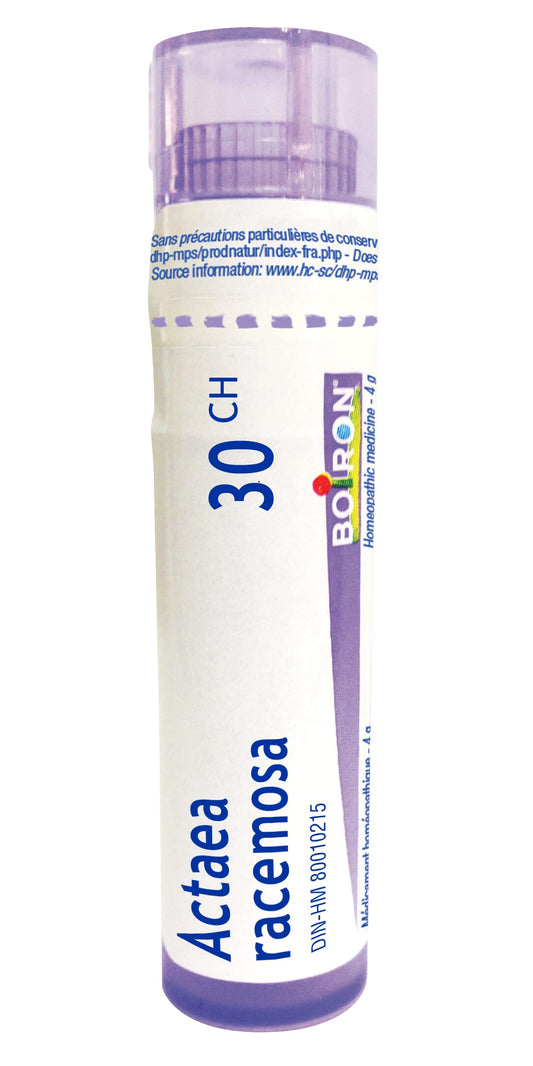 Boiron Actaea racemosa (cimicifuga) 30ch,Homeopathic medicine. Each tube contains 4 g (approximately 80 pellets)