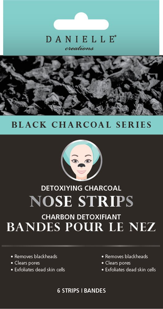 Danielle Creations Detoxifying Charcoal Nose Strips to Cleanse and Exfoliate, Removes Blackheads, 8 Pieces