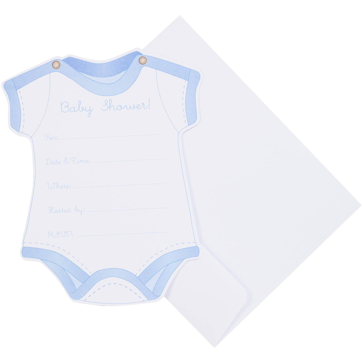 Simplicity Blue Boy Baby Shower Invitations with Envelopes, 12pc, 5.5''W x 7''L (5073052001)