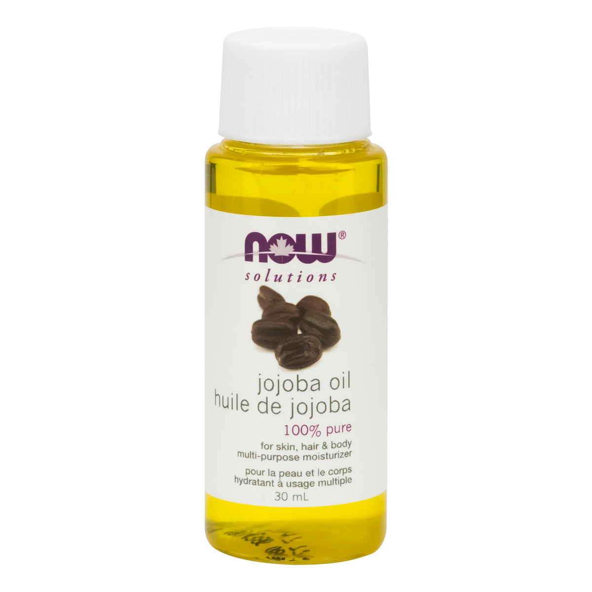 Now Solutions, Jojoba Oil, 100% Pure Moisturizing, Multi-Purpose Oil for Face, Hair and Body, 30mL
