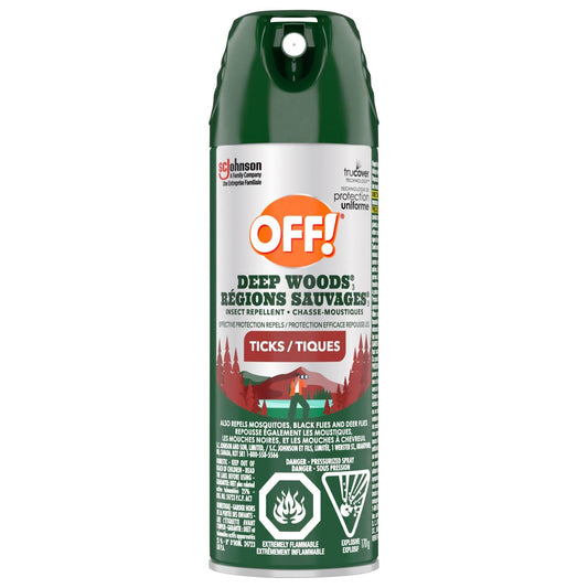 OFF! Deep Woods Tick & Mosquito Repellent Spray, Long-Lasting Bug Protection for Camping, Hiking, Fishing & Hunting, Fragrance-Free, Up to 8 Hours, 170g