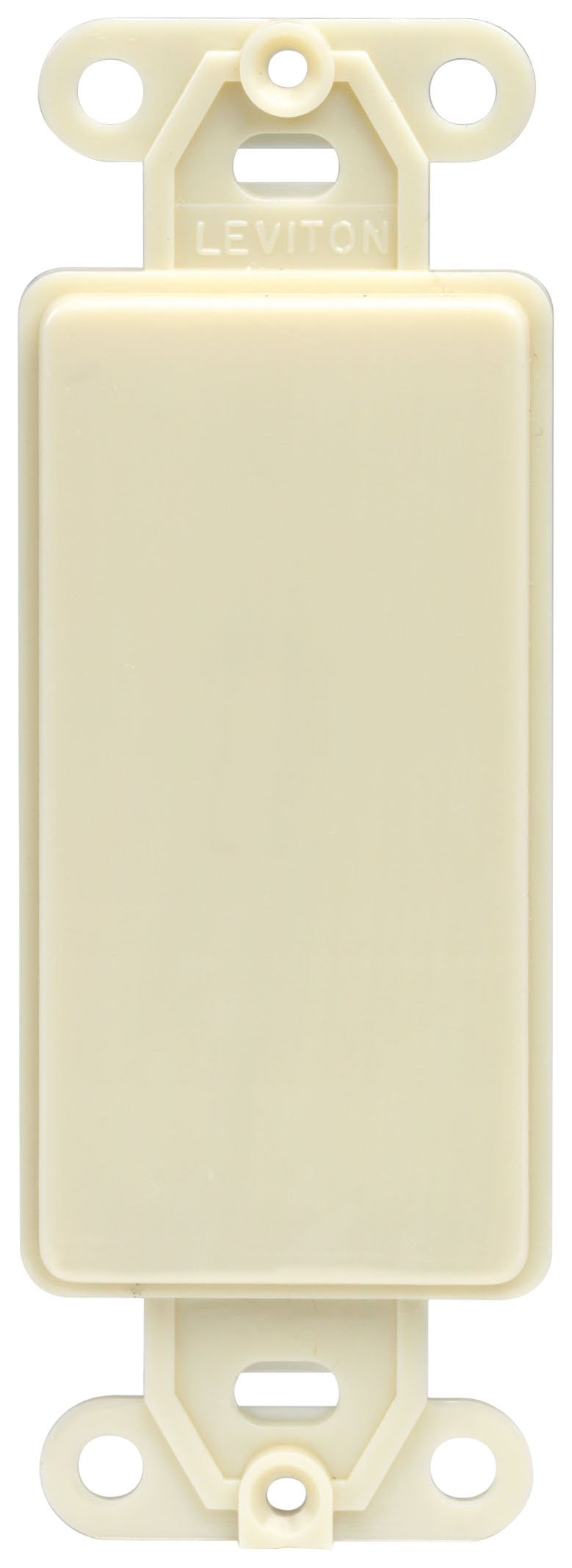 Leviton Decora Plastic Adapter Plate, Blank - No Hole, with-Ears, and Two Mounting Screws, 80414-00I, Ivory