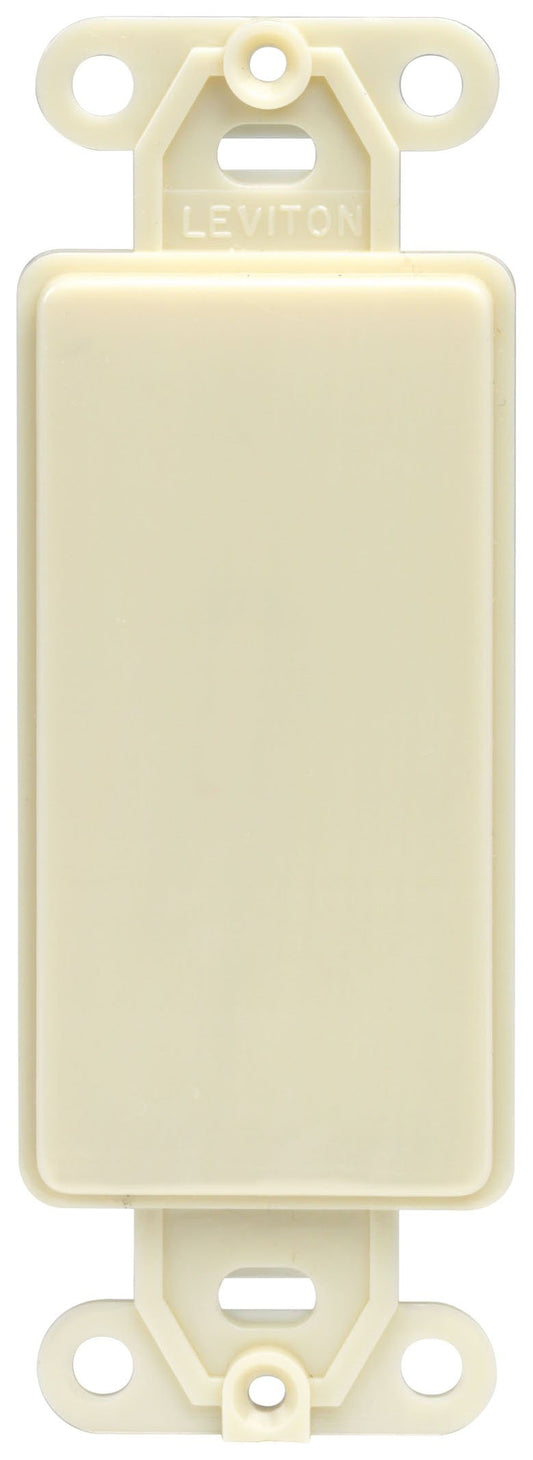 Leviton Decora Plastic Adapter Plate, Blank - No Hole, with-Ears, and Two Mounting Screws, 80414-00I, Ivory