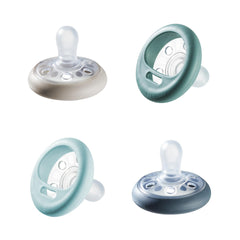 Tommee Tippee Breast-Like Pacifier, Skin-Like Texture, Symmetrical Design, BPA-Free Binky, 6-18 months, Pack of 4 Pacifiers