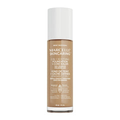 Marcelle Skincaring 2-in-1 Soothing Foundation + Concealer, Natural Beige, with Hyaluronic Acid, Medium Coverage, Matte Finish, Oil-Free, Cruelty-Free, Fragrance-Free, Hypoallergenic, 30 mL