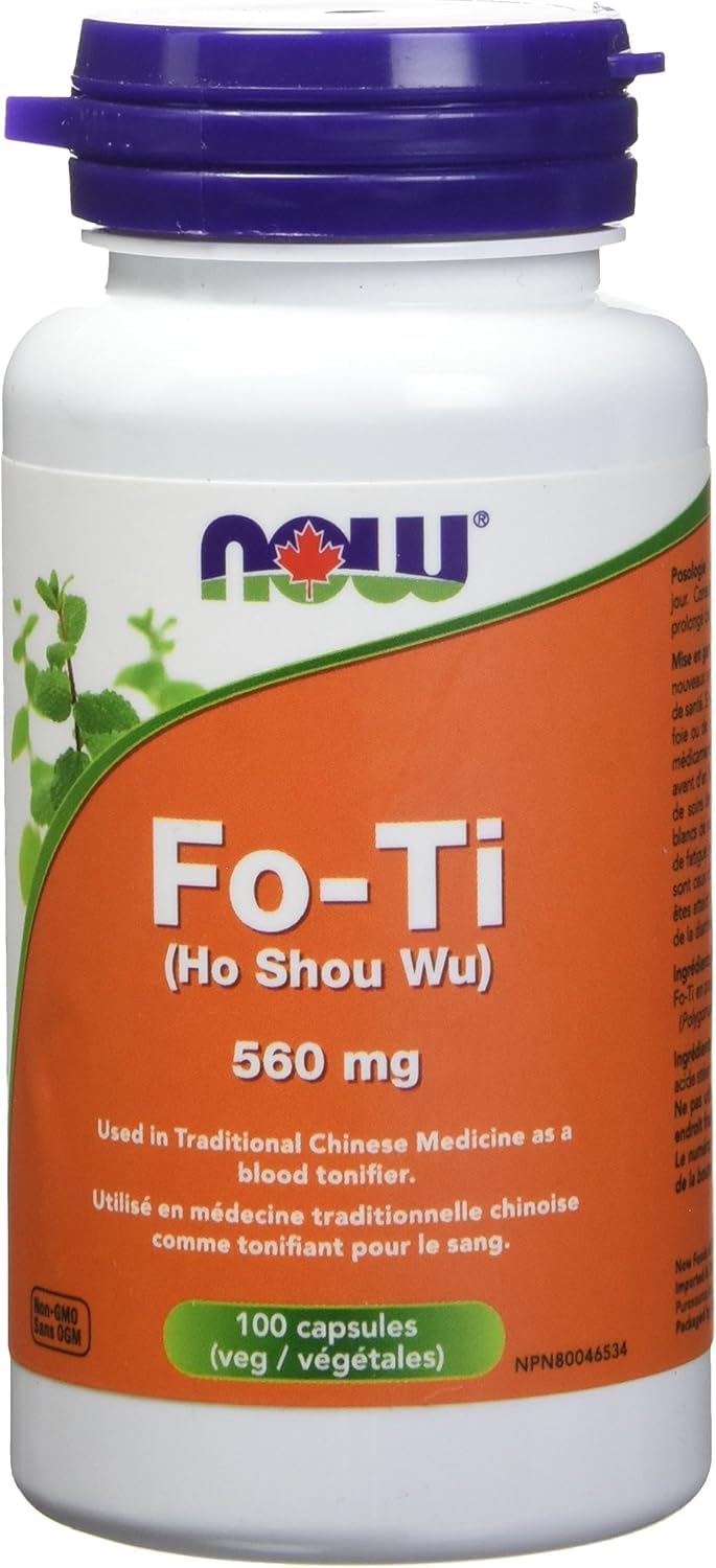 NOW Supplements Fo-Ti (Ho Shou Wu) 560mg Capsules, 100 Count