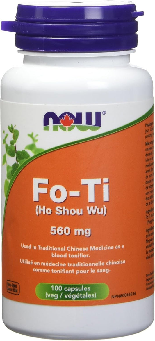 NOW Supplements Fo-Ti (Ho Shou Wu) 560mg Capsules, 100 Count