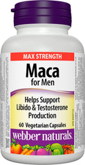 Webber Naturals Maca for Men, 60 Capsules, Contains Organic Maca & Testofen Fenugreek, Men's Health Support, Vegan