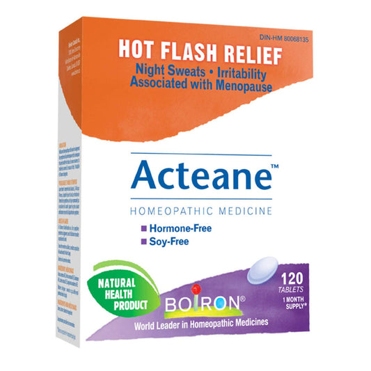 Boiron Acteane, 120 Tablets, Homeopathic Medicine for hot flashes, night sweats and irritability associated with menopause