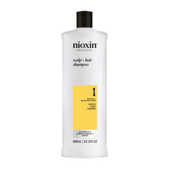 Nioxin Scalp + Hair Thickening System 1 Shampoo, For Natural Hair with Light Thinning, 16.9 fl oz (Packaging May Vary)
