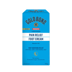 Gold Bond Medicated Pain Relief Foot Cream, 113g Tube, Foot Pain Relief Cream for Fast, Temporary Relief of Minor Foot Pain, Muscle and Joint Aches Associated with Arthritis, Sprains and Strains