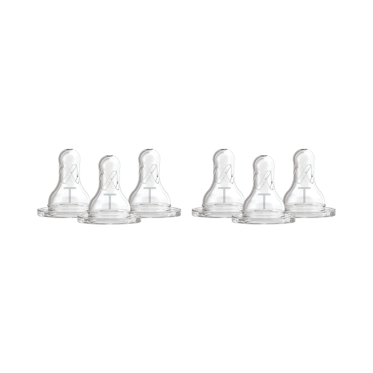Dr. Brown’s Natural Flow Level T Narrow Baby Bottle Silicone Nipple, Slower Flow, 0m+, 100% Silicone Bottle Nipple, 6-Pack