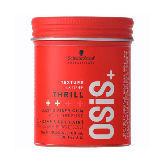 Schwarzkopf OSiS+ Thrill Elastic Medium Hold Hair Gum, Shine & Bendable Texture, Slicked Back Hair & Flyways, Long Lasting for All Hair Types, 100mL
