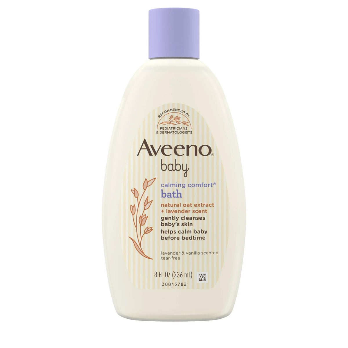 Aveeno Baby Calming Comfort Bath Baby Body Wash for gently cleanses baby’s skin & helps calm baby before bedtime natural oat Lavender & Vanilla Scents, 236 mL