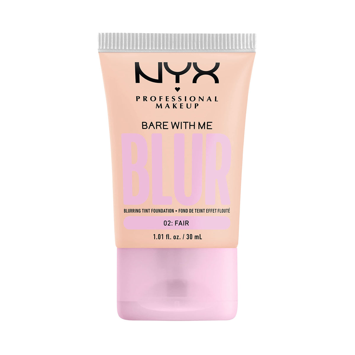 NYX PROFESSIONAL MAKEUP, Bare With Me, Tint Foundation, Medium buildable coverage, 12h hydration, Lightweight matte finish - 02 FAIR