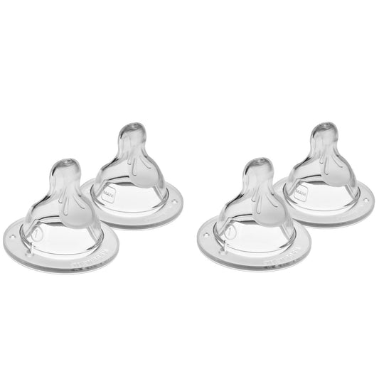 MAM Baby Bottle Anti-Colic Nipples Slow Flow Size 1, For Newborn Babies, Skin Soft BPA Free Silicone, 94% Nipple Acceptance, Fits All MAM Bottles, Developed With Medical Experts, 4 Pack Made In Europe