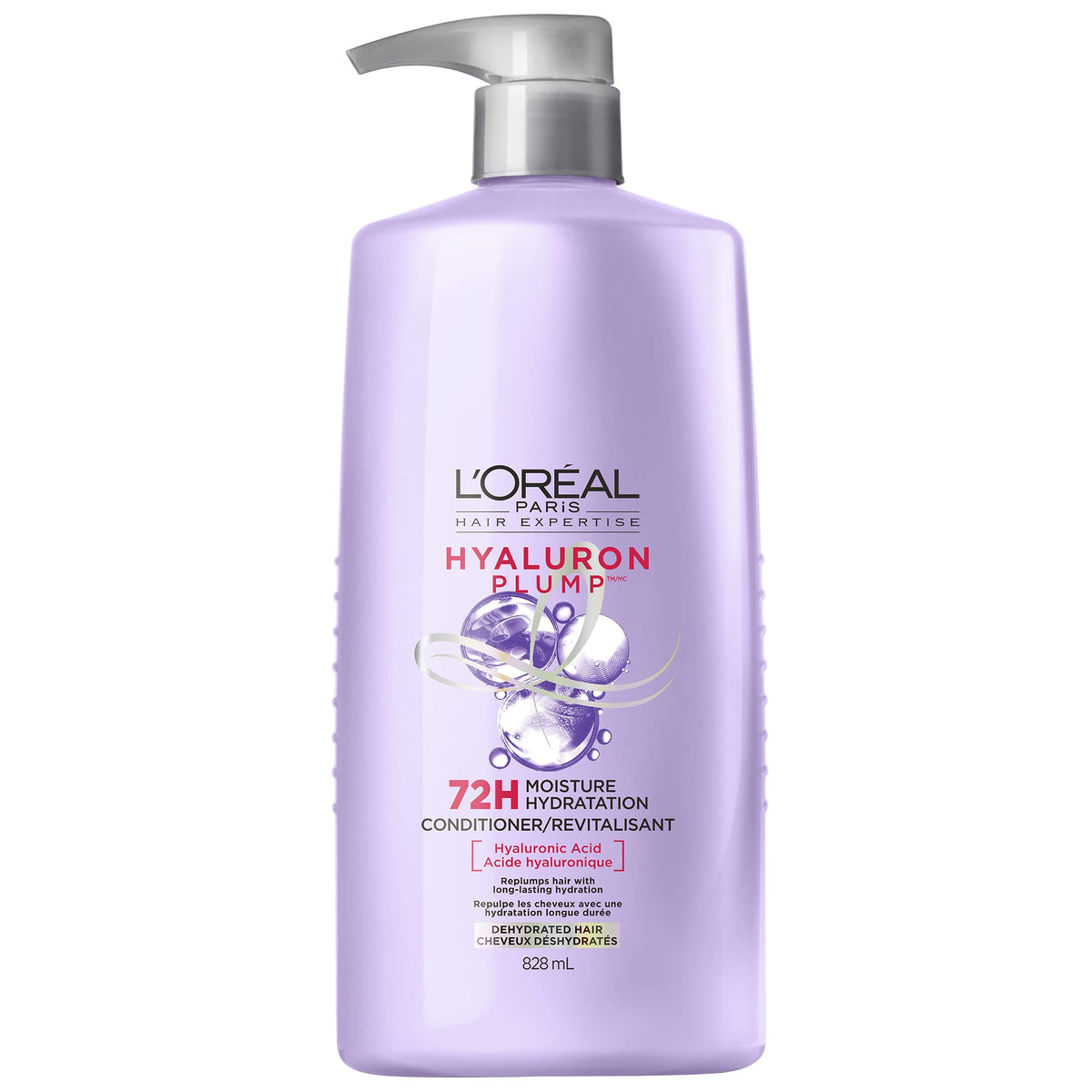 L'Oréal Paris Hair Expertise Hyaluron Plump, Moisturizing Conditioner, Conditioner for Dry Hair, With Hyaluronic Acid for Dehydrated hair, 828ml