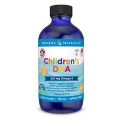 Nordic Naturals Children's DHA Liquid - Strawberry Flavored Fish Oil Supplement Rich In Omega 3 DHA, Supports Heart Health, Brain Development For Children During Critical Years, 119 mL