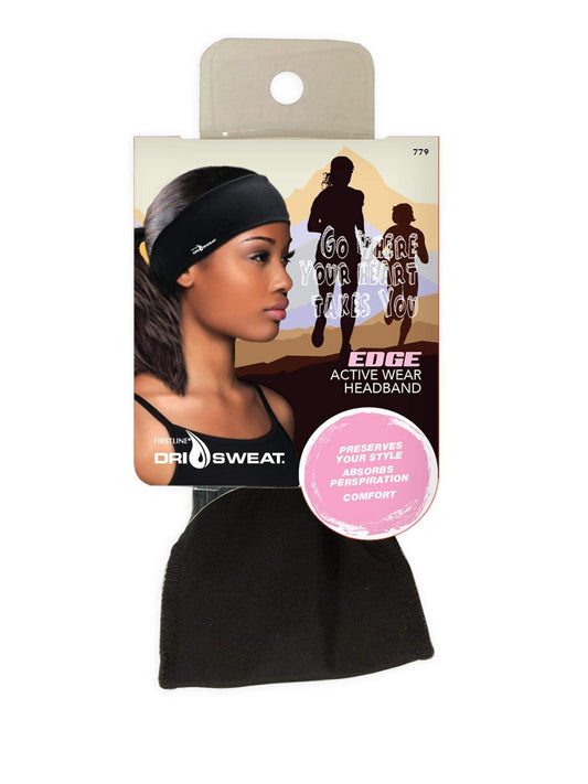 Dri Sweat Women's Active Wear Headband - Black - One Size - General Fitness