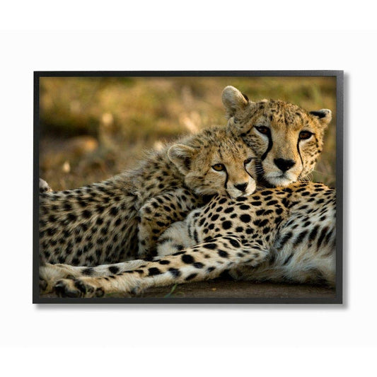 The Stupell Home Decor Collection aap-300_fr_16x20 Cheetah Family Mother with Cub Framed Wall Art, 16 x 20