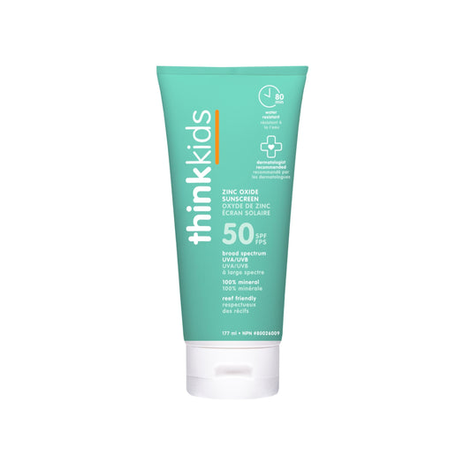 Thinksport Kids SPF 50 plus Mineral Sunscreen. Safe, Natural Sunblock for Children, Water Resistant Sun Cream Broad Spectrum Sun Protection, Vegan, Reef Friendly Sun Lotion, 6oz