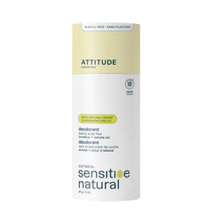 ATTITUDE Baking Soda Free Deodorant for Sensitive Skin with Oatmeal and Argan Oil, Made in Canada, EWG Verified, Aluminum Free, Plastic-Free, 85 grams