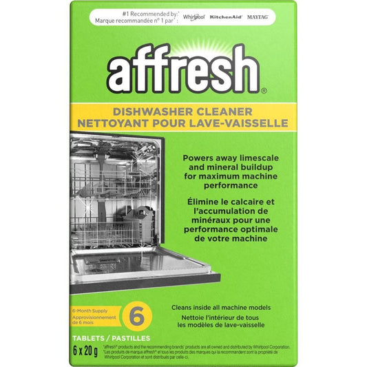 Affresh Dishwasher Cleaner, Helps Power Away Odor Causing Bacteria, Limescale, Mineral Deposits & Grime Inside Pump, Tub & Hoses, 6 Tablets, 6 Month Supply