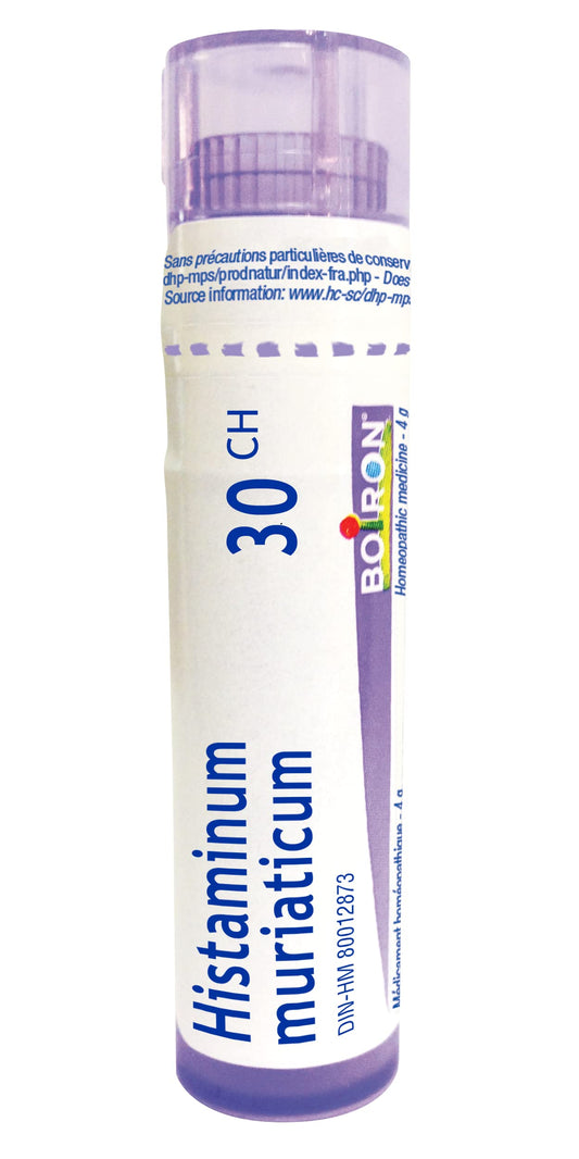 Boiron Histaminum muriaticum 30ch,Homeopathic medicine. Each tube contains 4 g (approximately 80 pellets)