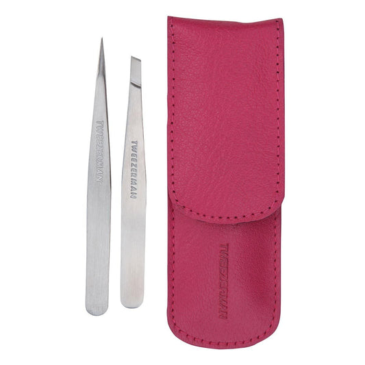 TWEEZERMAN Miniature Slant and Point Tweezers (Case Color Varies)