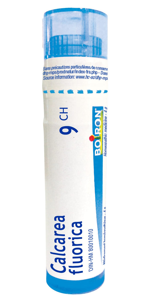 Boiron Calcarea fluorica 9ch,Homeopathic medicine. Each tube contains 4 g (approximately 80 pellets)