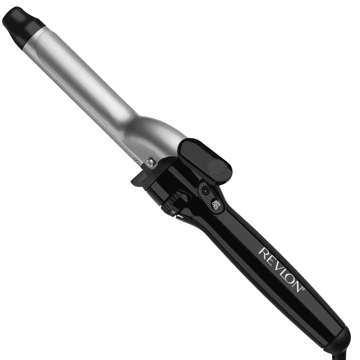 Revlon RV051F Curling Iron, 1Inch Ceramic Barrel, Multiple Heat Settings, 400°F High Heat, Medium Curls, Auto Shut-Off, Silver