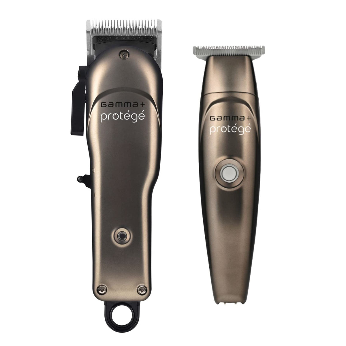 GAMMA+ Protege Cordless Clipper and Trimmer Combo Set, Barbers, Micro USB, Fade Blade, Guards, Great Beginner Set Men or Women, Matte Metallic Gunmetal