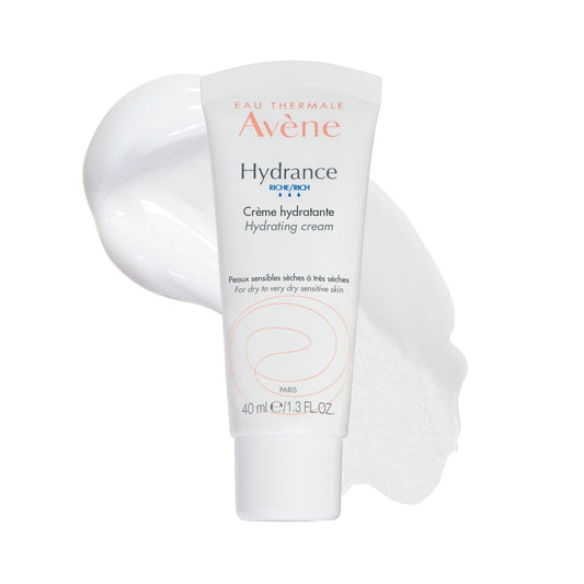 Eau Thermale Avene Hydrance Optimale Rich hydrating cream, Moisturizing, For Sensitive and Dehydrated Skin, Hydrating, Plumping and Radiance boosting, 40 ml