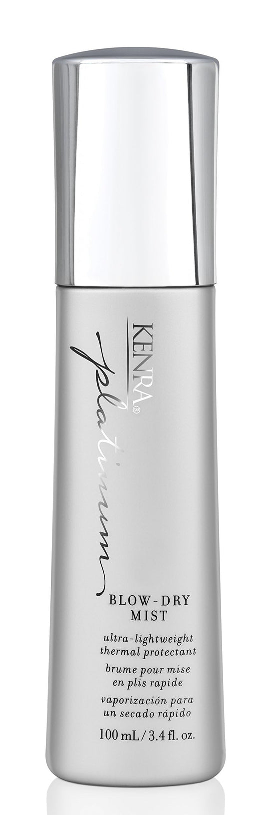 Kenra Platinum Blow-Dry Mist | Ultra Lightweight Thermal Heat Protectant | Reduces Dry Time & Frizz | Fine to Medium Hair | 100 mL