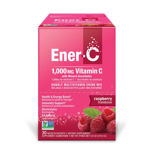 Ener-C 1,000 Mg Vitamin C Effervescent Drink Mix (raspberry), 30 Count