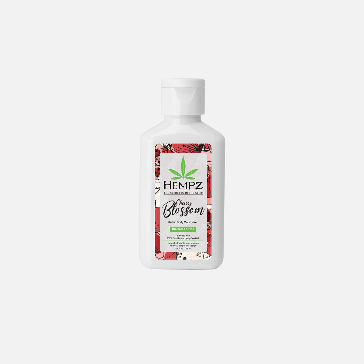 HEMPZ Body Lotion - Cherry Blossom Limited Edition Mini Daily Moisturizing Cream, Shea Butter, Aloe, Cherry Extract Hand Cream - Skin Care Products, Hemp Seed Oil - Travel Size 2.25 Fl Oz