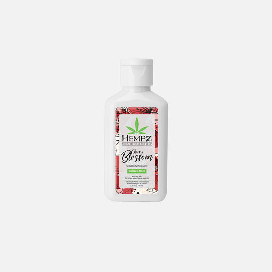 HEMPZ Body Lotion - Cherry Blossom Limited Edition Mini Daily Moisturizing Cream, Shea Butter, Aloe, Cherry Extract Hand Cream - Skin Care Products, Hemp Seed Oil - Travel Size 2.25 Fl Oz