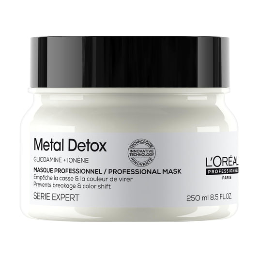 L'Oréal Professionnel Metal Detox Mask, Anti-Metal Hair Mask for Color Treated & Damaged Hair, Protects Color & Reduces Breakage, 250 ML
