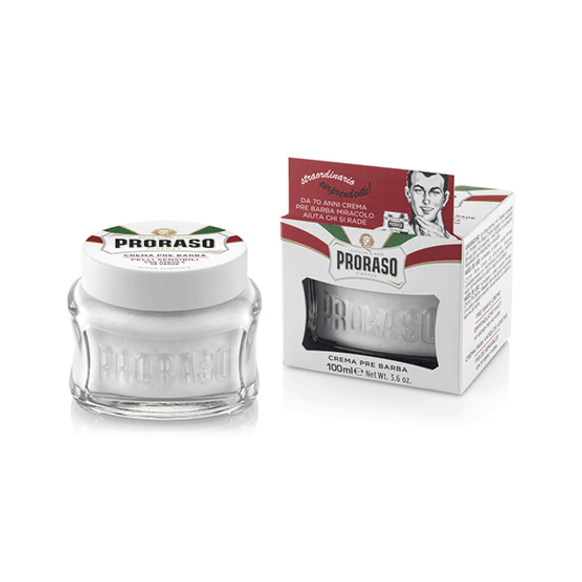 Proraso Pre-Shave Cream, Sensitive Skin, 3.6 Oz