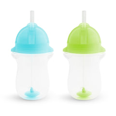 Munchkin Any Angle Weighted Straw Blue and Green Cup, 2 Count